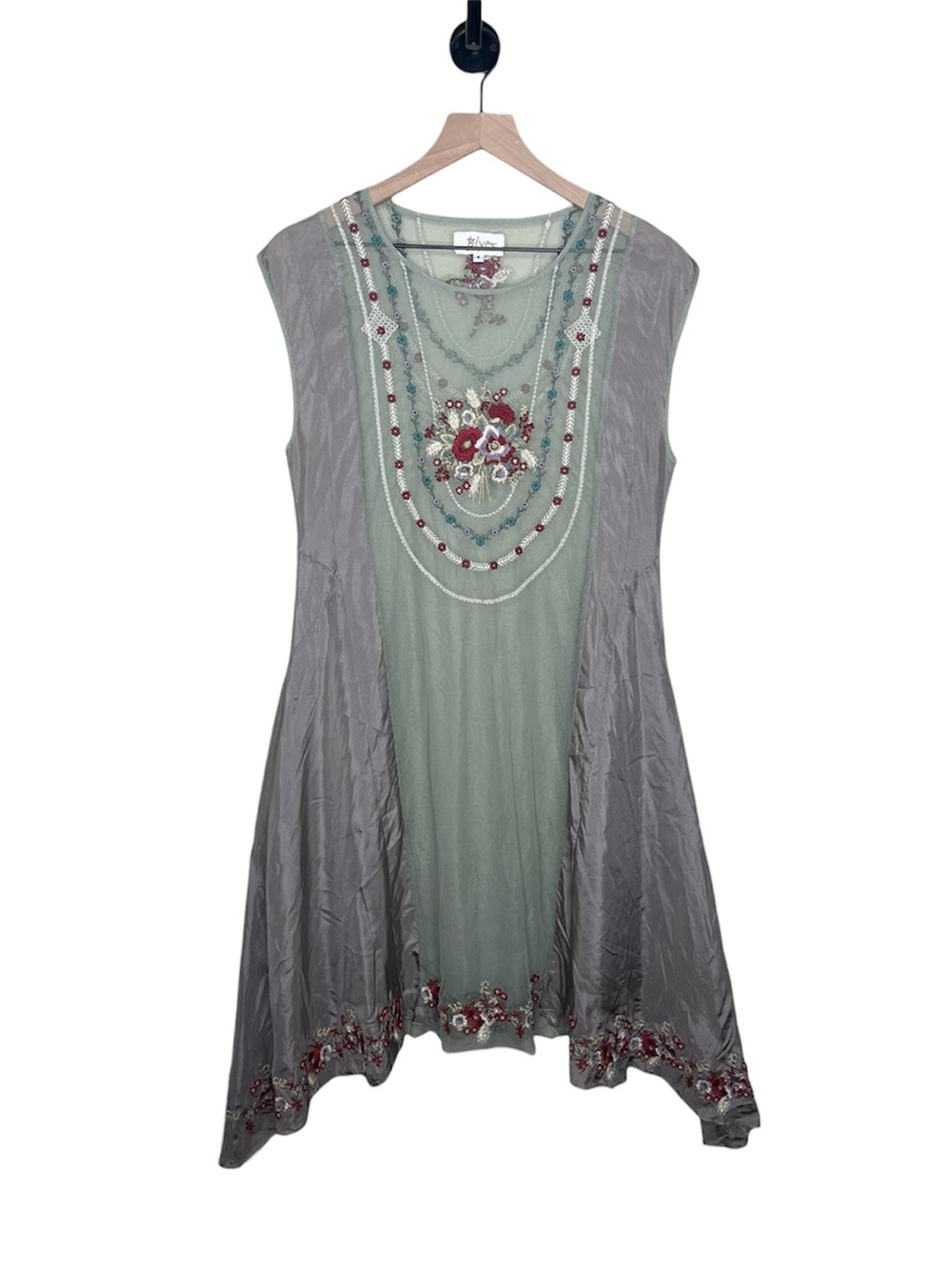 Biya Embroidered Silk & Tulle Tunic Dress